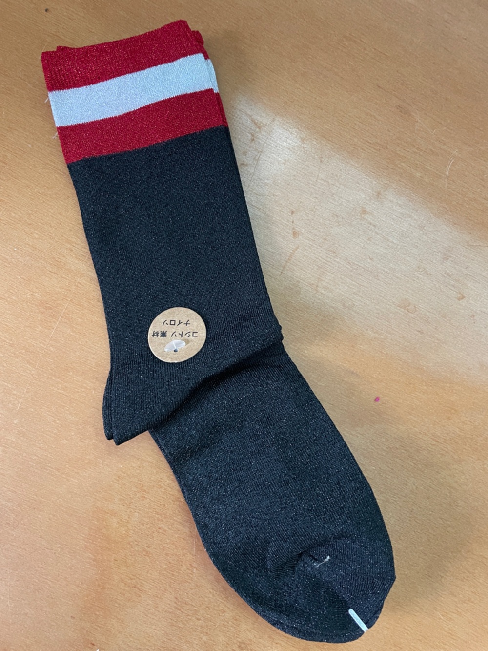 NEW Glitter Black Silver Black Red tube socks Korea thin
